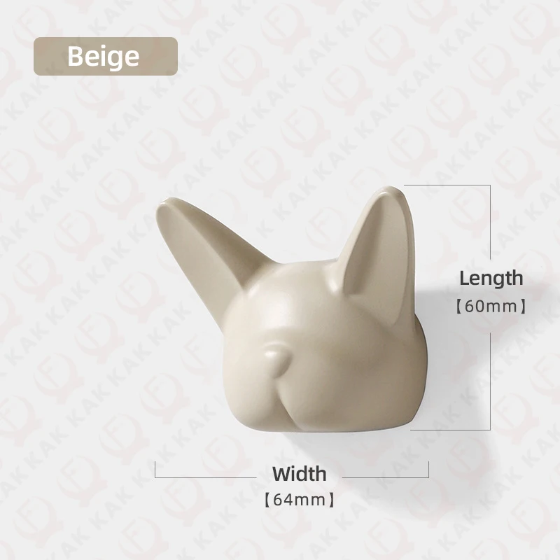 Crochets muraux bouledogue en alliage de zinc, noir, lot de 4
