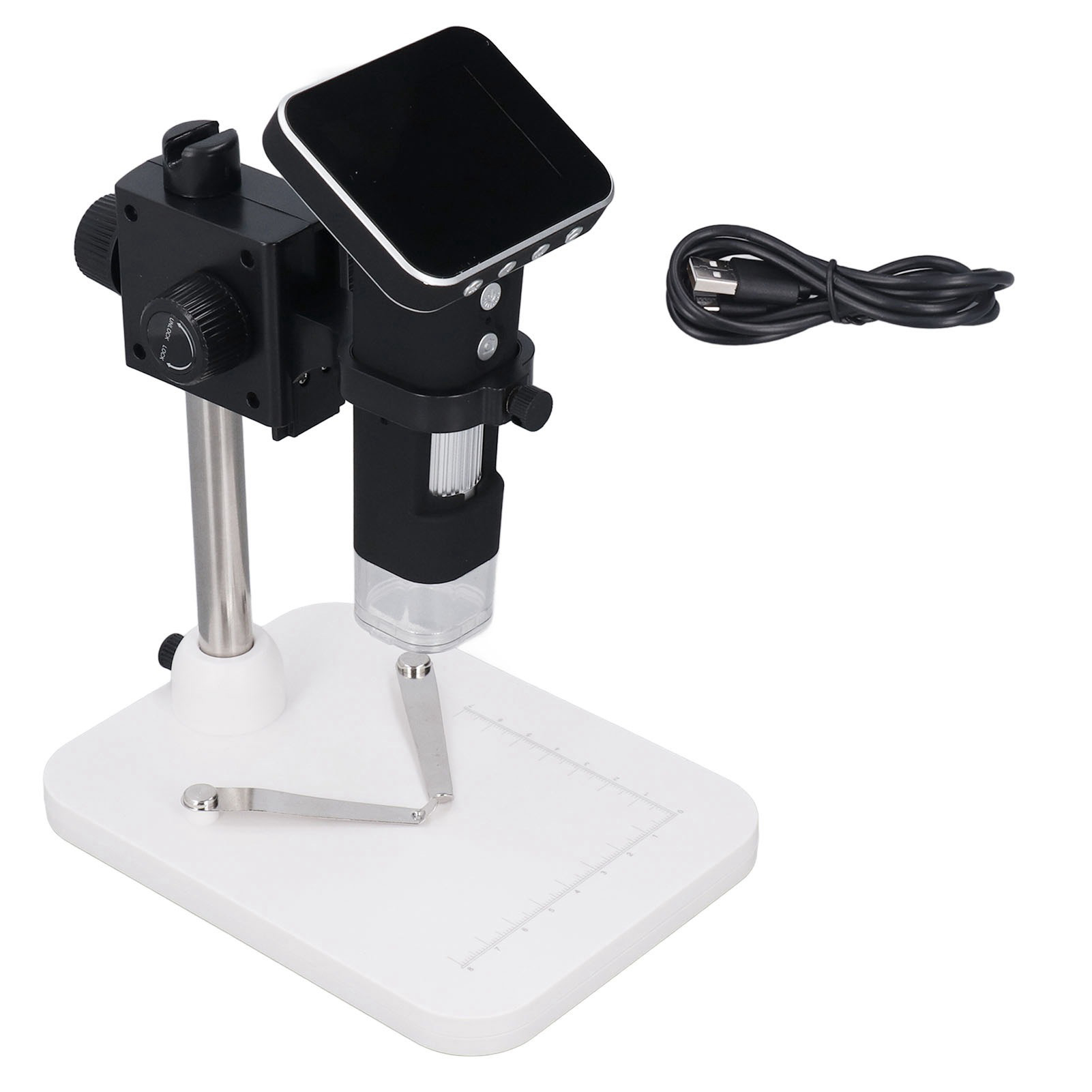 Microscope numérique WINS 500x, écran 3,5 pouces, 8 LED, batterie 18650 amovible