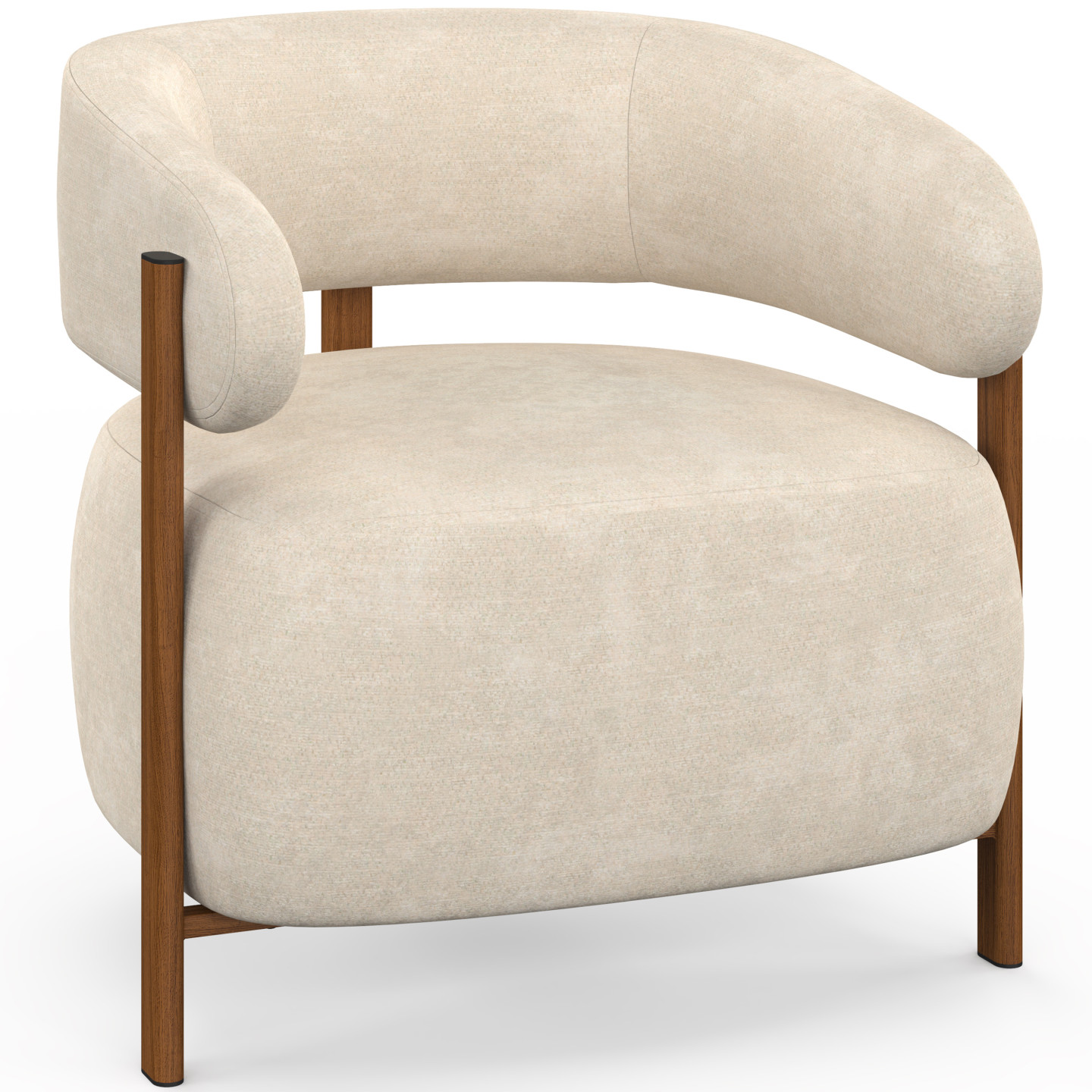 Idmarket – Fauteuil Albert Tissu Chenille Beige – Dossier Ergonomique
