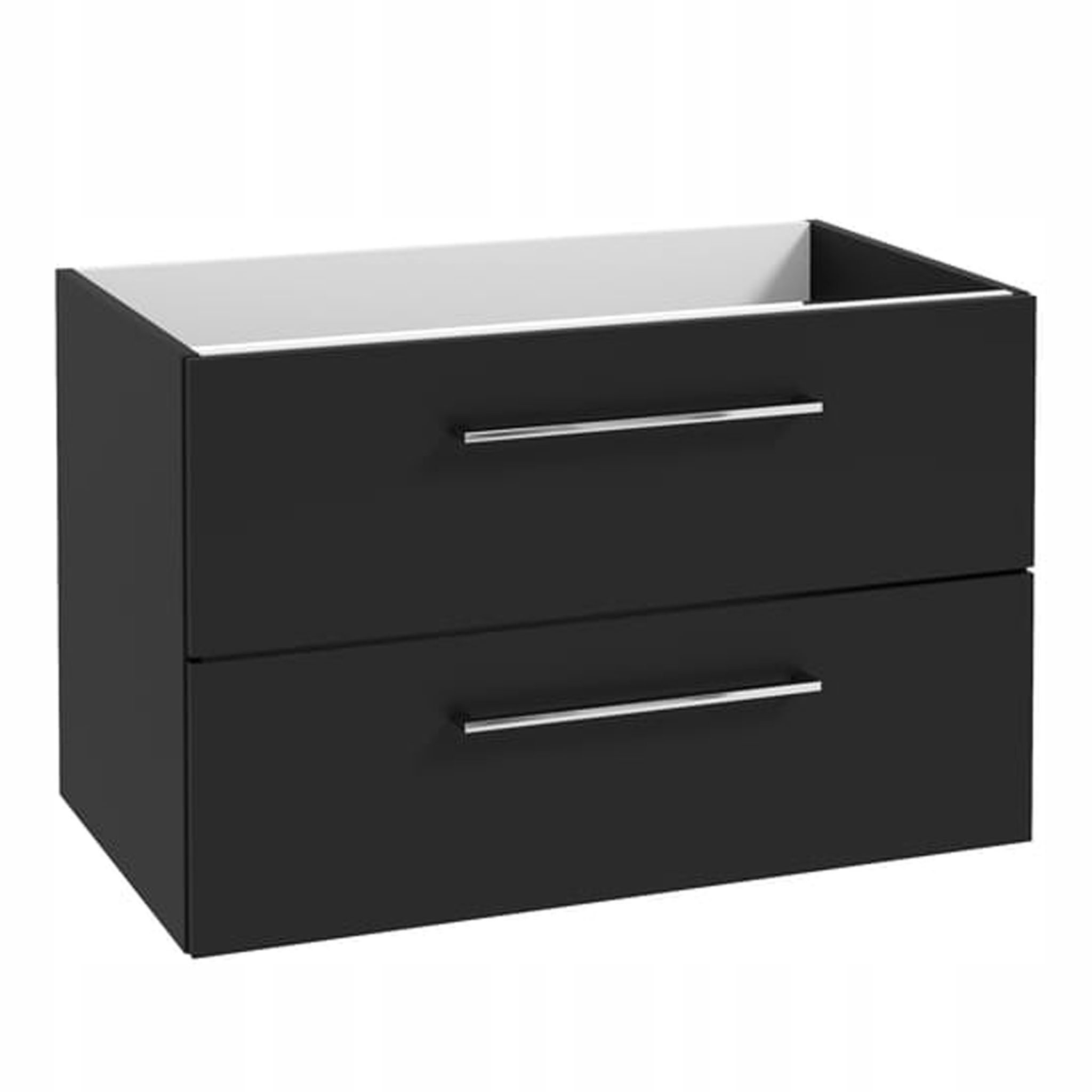 Stamar Mattschwarzer Unterschrank Für Waschbecken – 70 Cm – Schubladen Mit Soft-close-funktion – Wandmontage – Badezimmer