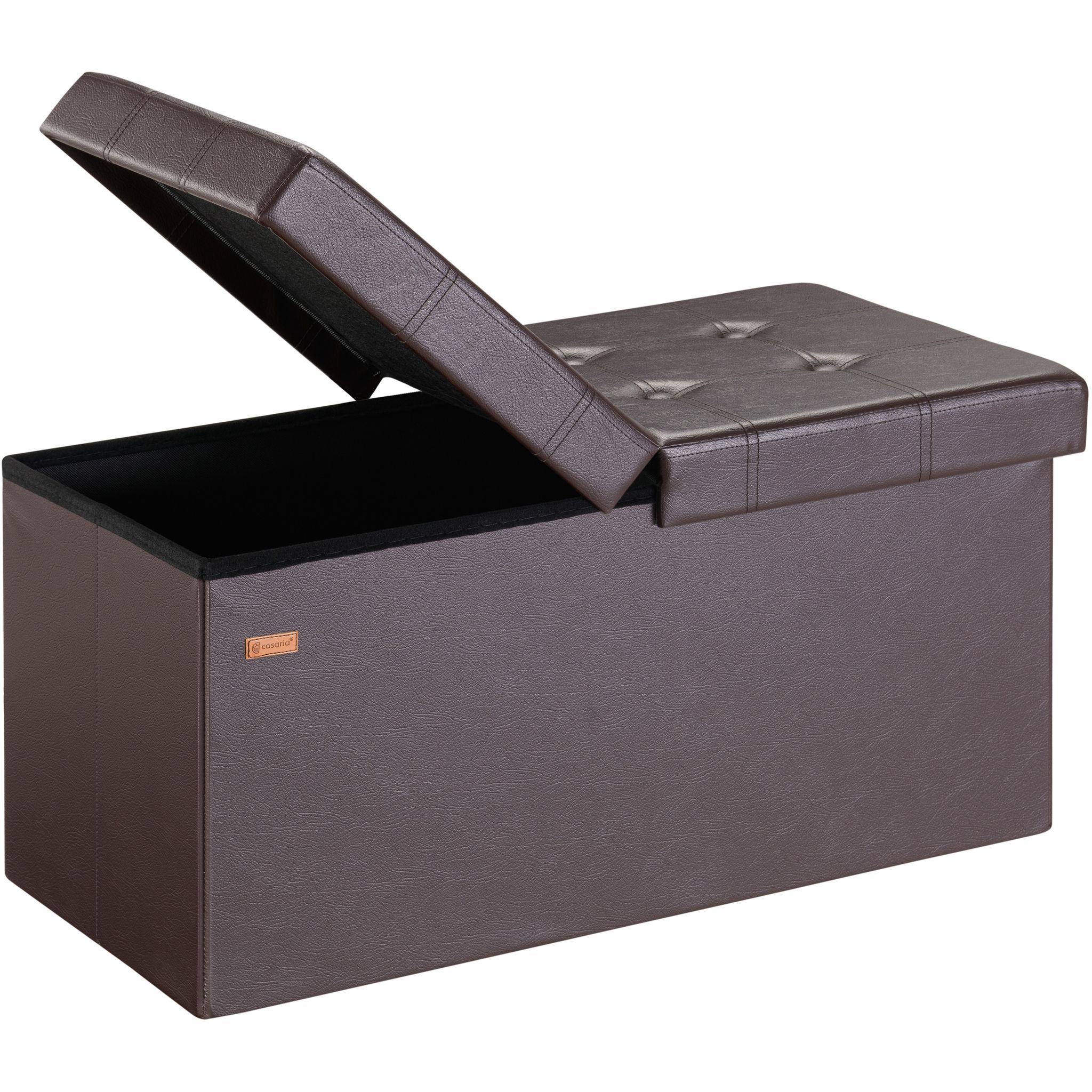 Casaria® Sitzbank Mit Stauraum Faltbar Gepolstert Deckel Schlafzimmer Wohnzimmer Flur Sitztruhe Truhenbank Polsterbank L - Braun