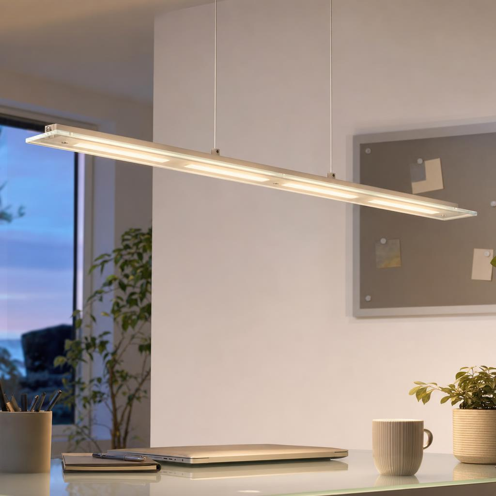 Led Pendelleuchte Sandfarben Höhenverstellbar Dimmbar Cct Memoryfunktion H 150cm