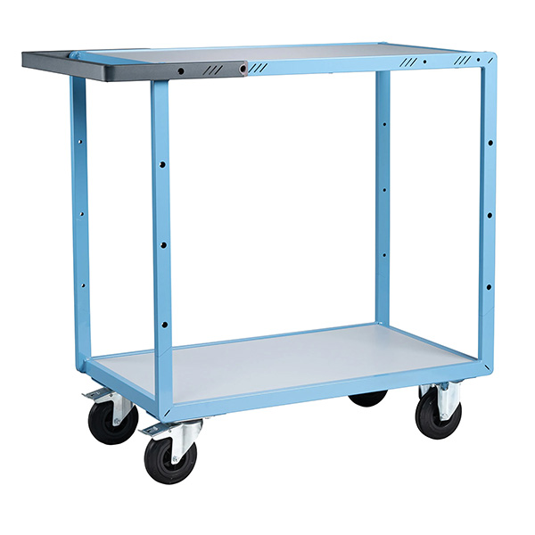 Servante d'atelier 2 plateaux 850x500mm, charge 250 kg, roues caoutchouc Ø125mm, lot de 1