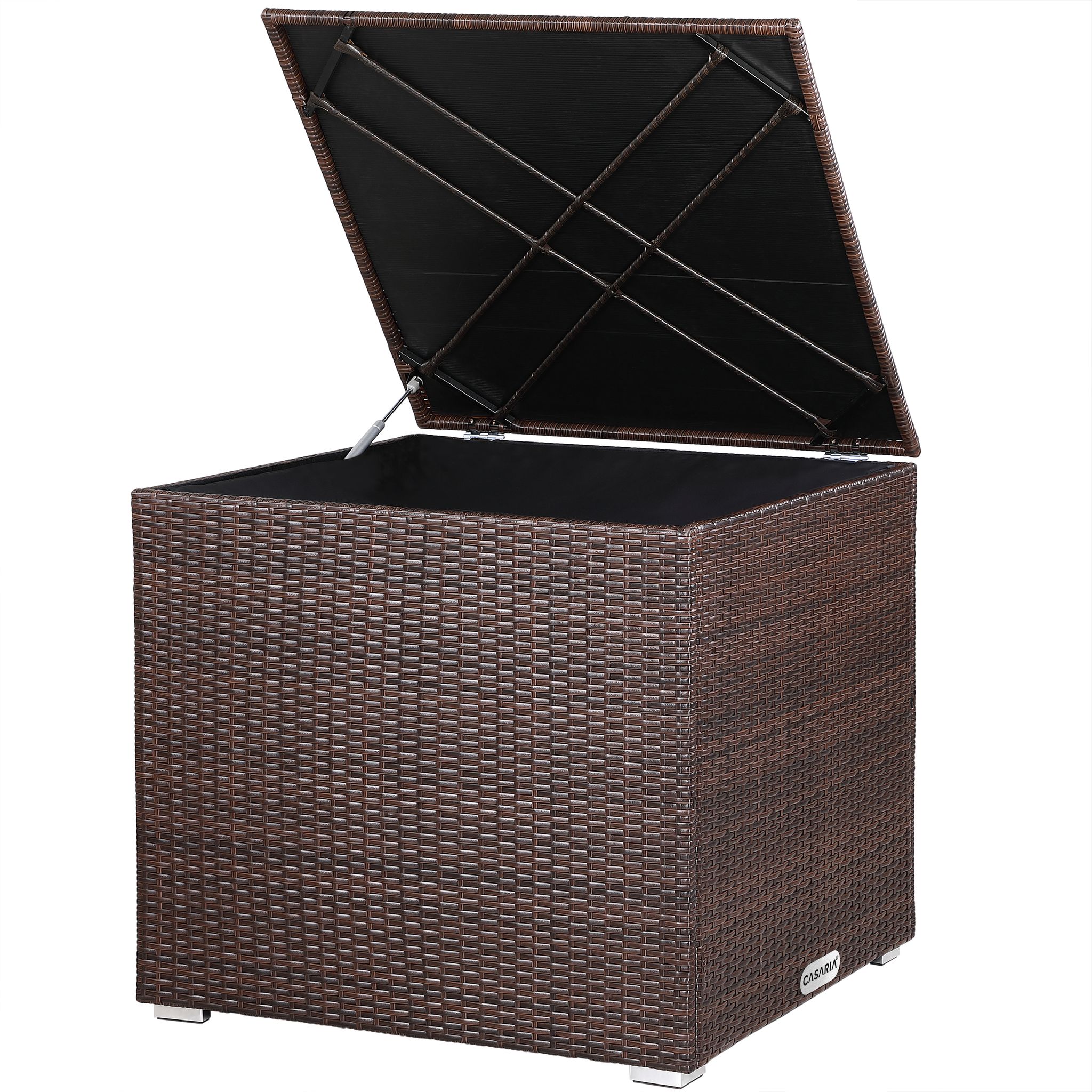 Coffre De Rangement 75x75x70cm Idéal Coussin Polyrotin Résistant