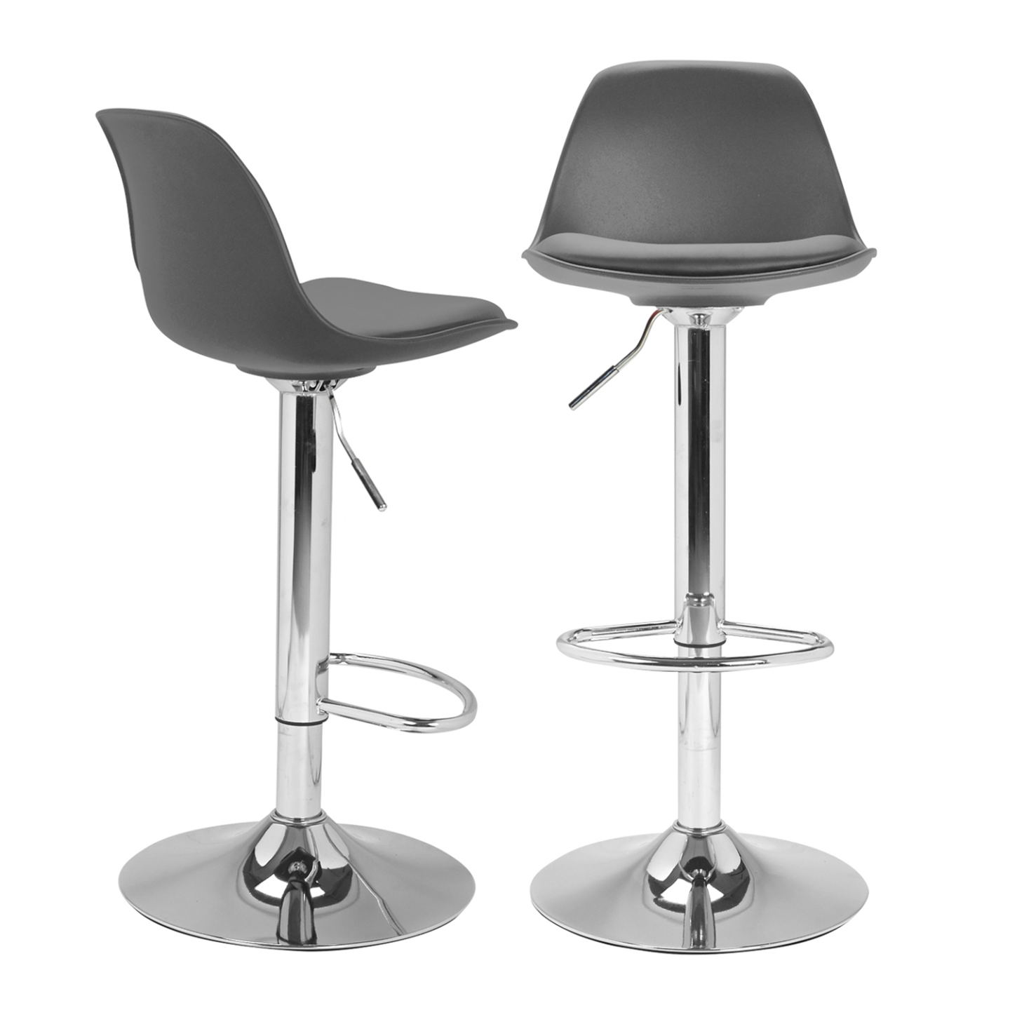 Idmarket - Lot De 2 Tabourets De Bar Karl Design Gris