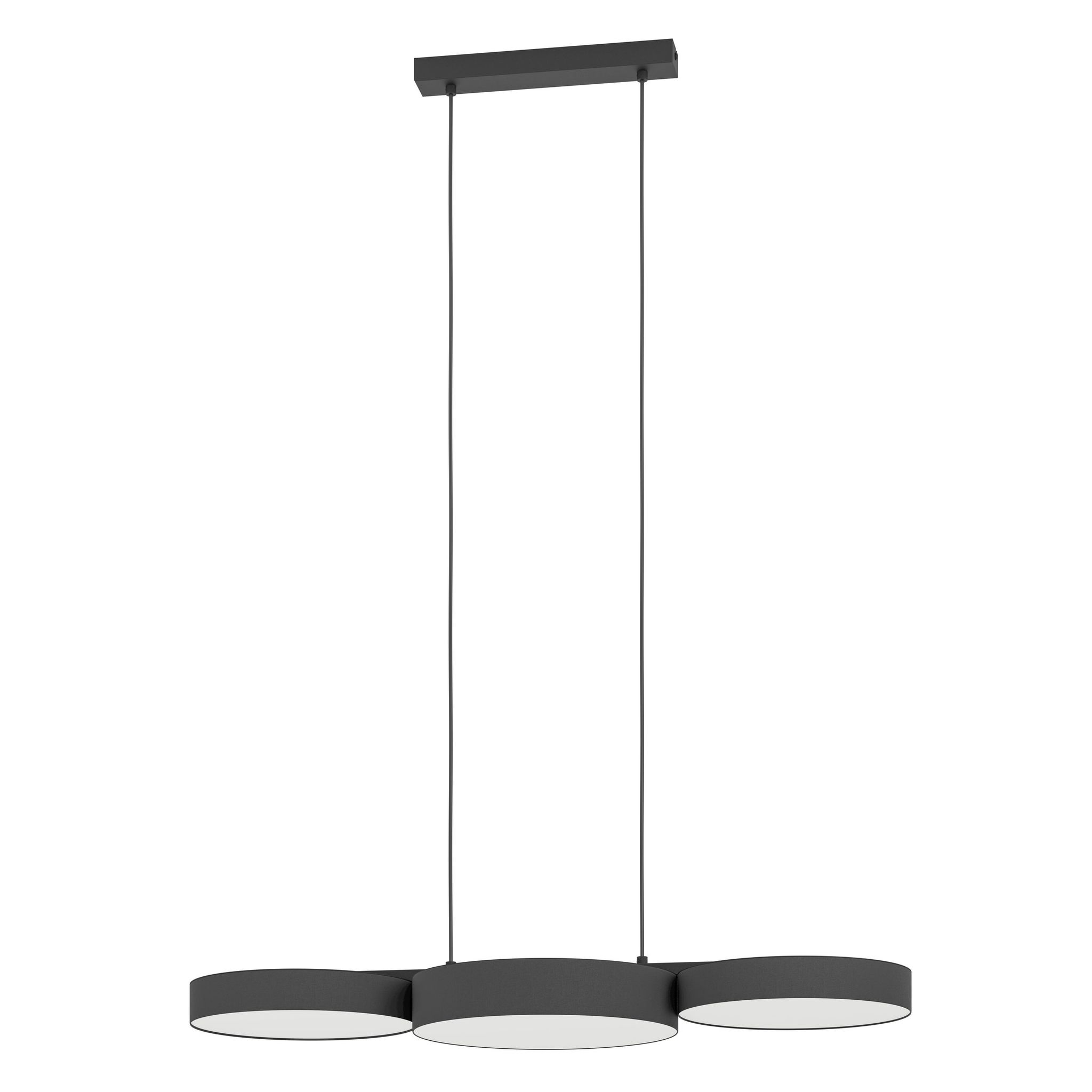 Connect.z Smart-home Led Pendelleuchte Barbano-z, Hängelampe Aus Schwarzem Metall Und Textil, Zigbee, App Und Sprachsteuerung Alexa, Warmweiß-kaltweiß, Rgb, Dimmbar - Eglo