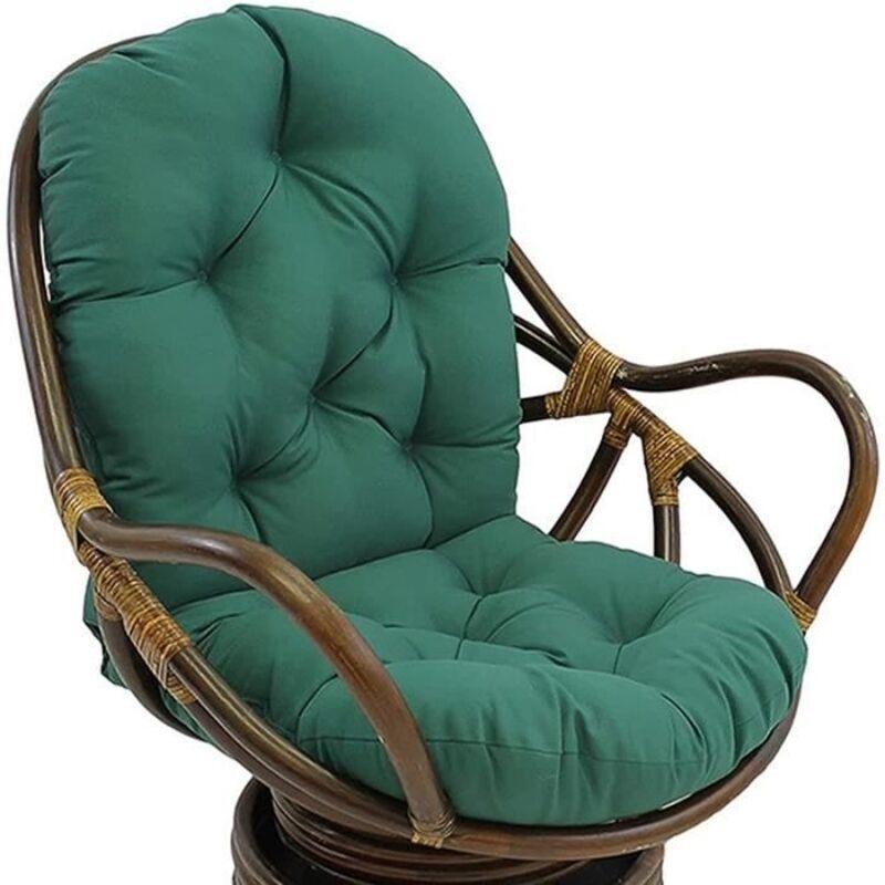 Coussin De Rechange Pour Fauteuil À Bascule Pivotant,pour Chaise Inclinable En Rotin,tapis De Jardin(120x60cm, Vert,sans Chaise)