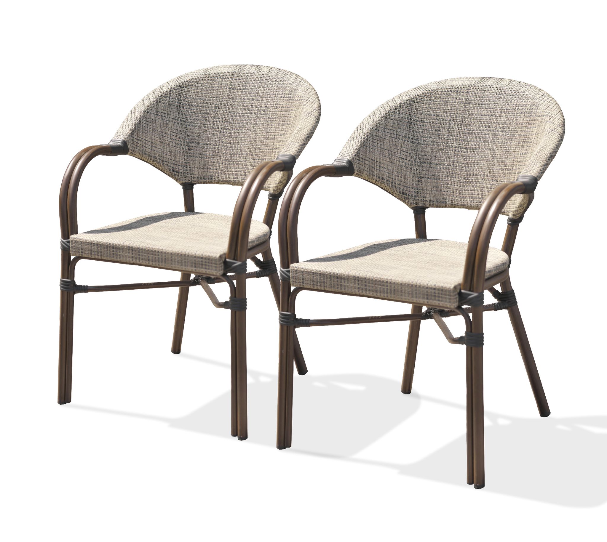 Dcb Garden - Ushuaia - Lot De 2 Fauteuils De Jardin En Aluminium Et