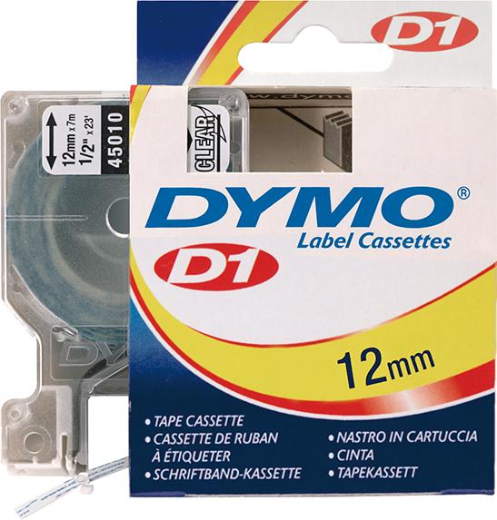 Dymo Schriftband D1, Kunststoff, Laminiert, 7 M X 12 Mm, /Transparent Schwarz - Image 6