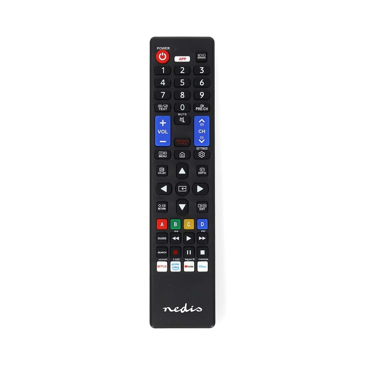 Nedis Schwarz Ersatzfernbedienung Geeignet Fur Samsung Vor Programmiert 1 Gerat Amazon Prime Disney Taste Netflix Schaltflache Youtube Schaltflache Infrarot