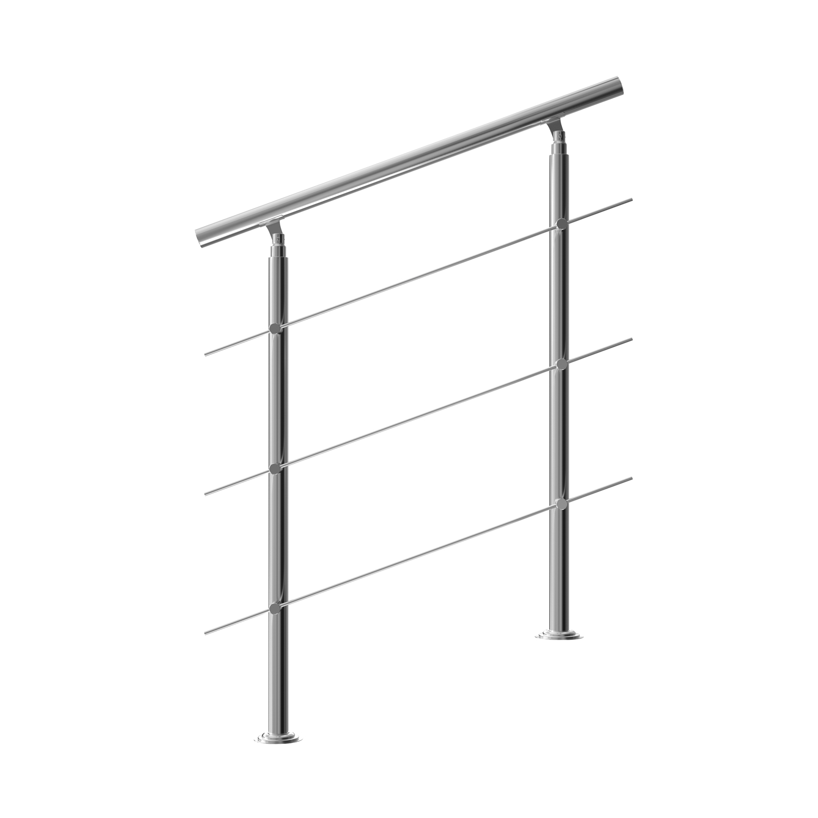 Treppengeländer Edelstahl Innen Und Außen Handlauf Geländer Brüstung Balkon 3 Querstreben, 100 Cm - Monzana
