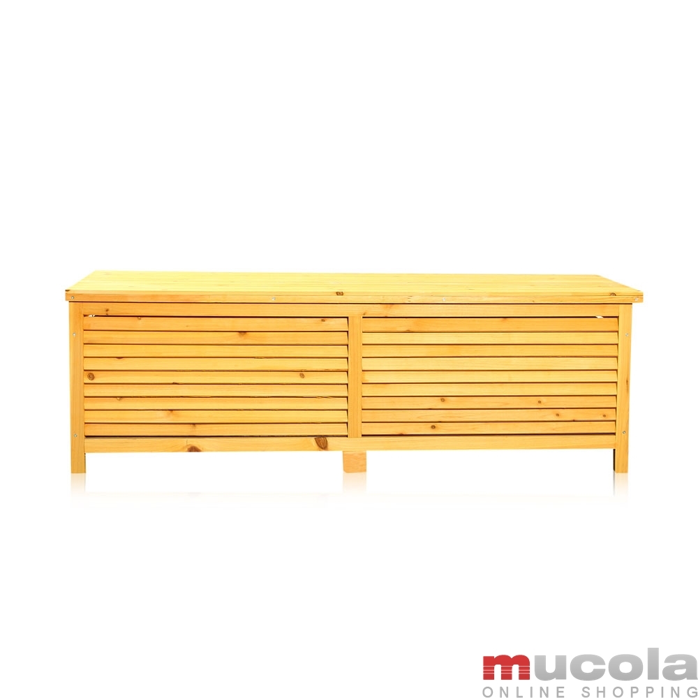 Mucola - 140cm Boîte De Soutien En Bois Coussins Jardin Coffre De
