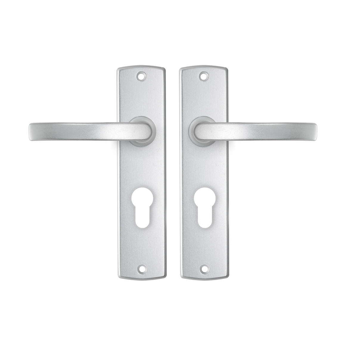 Axa Türbeschläge Set - Curve Basic - Türklinken Innentüren Mit Langschild - Mit Zylinderloch - Aluminium - Pc55