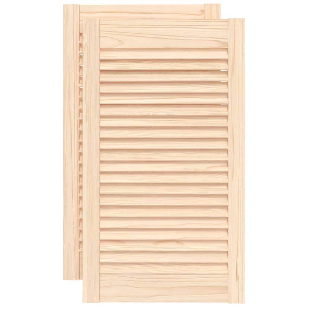 Cabinet Doors Louvred Design 2 Pcs 69x39.4 Cm Solid Wood Pine Vidaxl