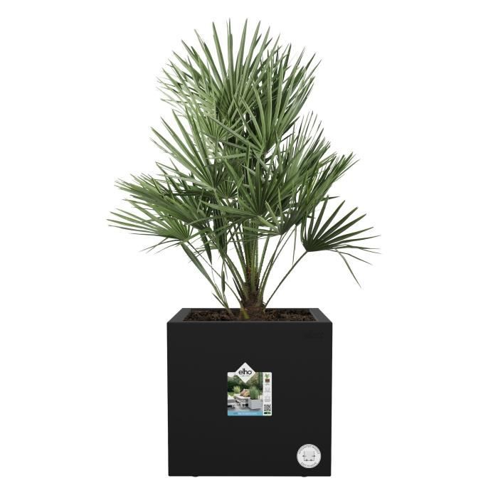Elho Vivo Next 40cm Square Plastic Indoor & Outdoor Planter - Living Black