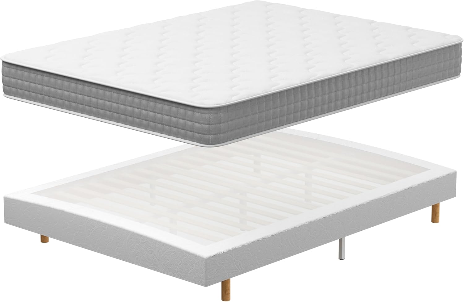 Dewinner – Ensemble Matelas Ressorts Ensachés 140x190 Cm – Sommier
