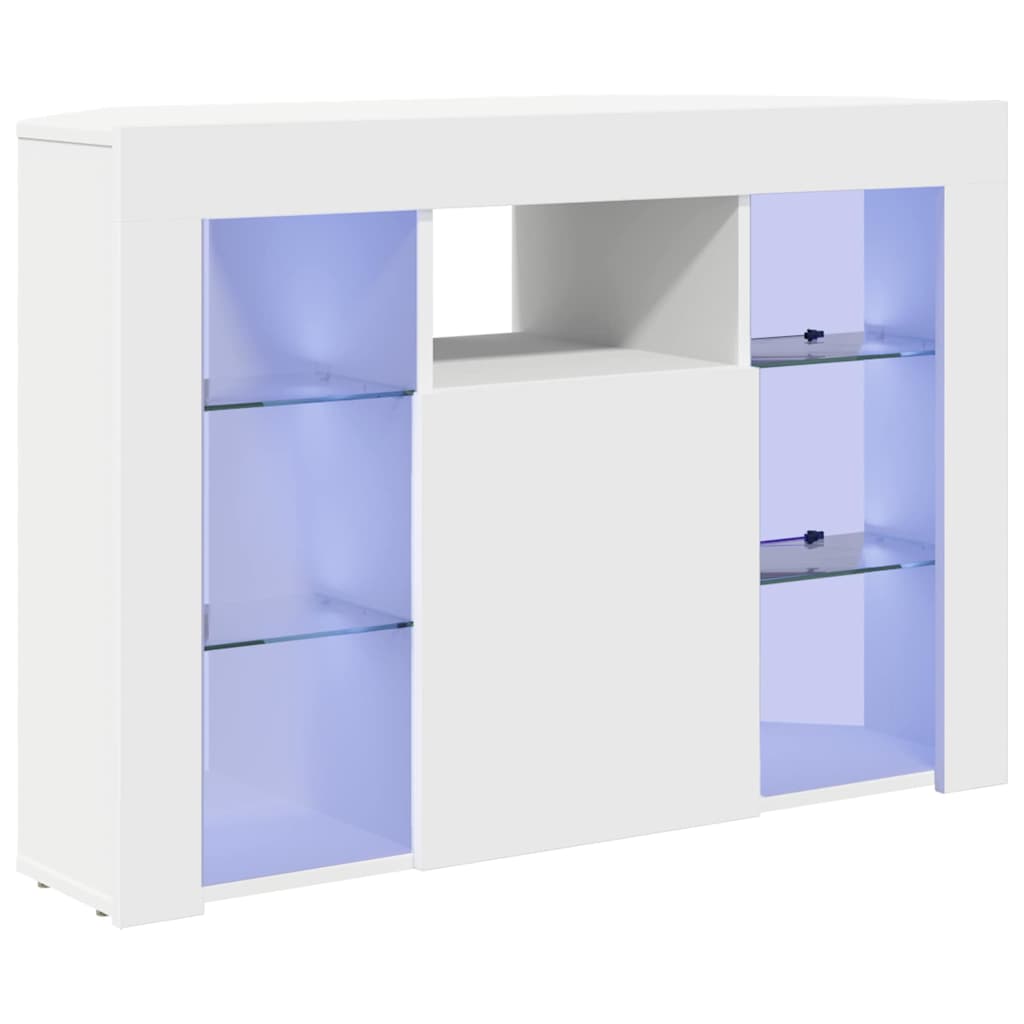 Corner Led Tv Cabinet White 100x40x68cm Engineered Wood Vidaxl