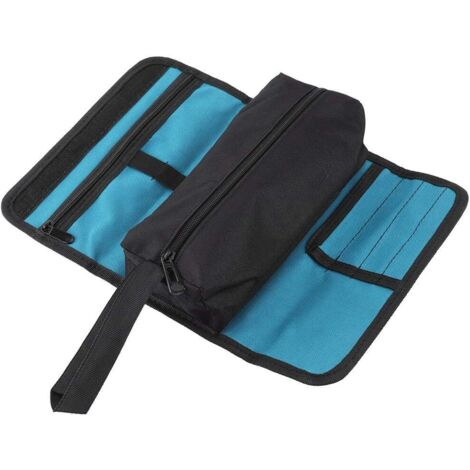 Sac à outils pliable pour électricien en tissu Oxford 600D, 25 x 36 cm, poche zippée