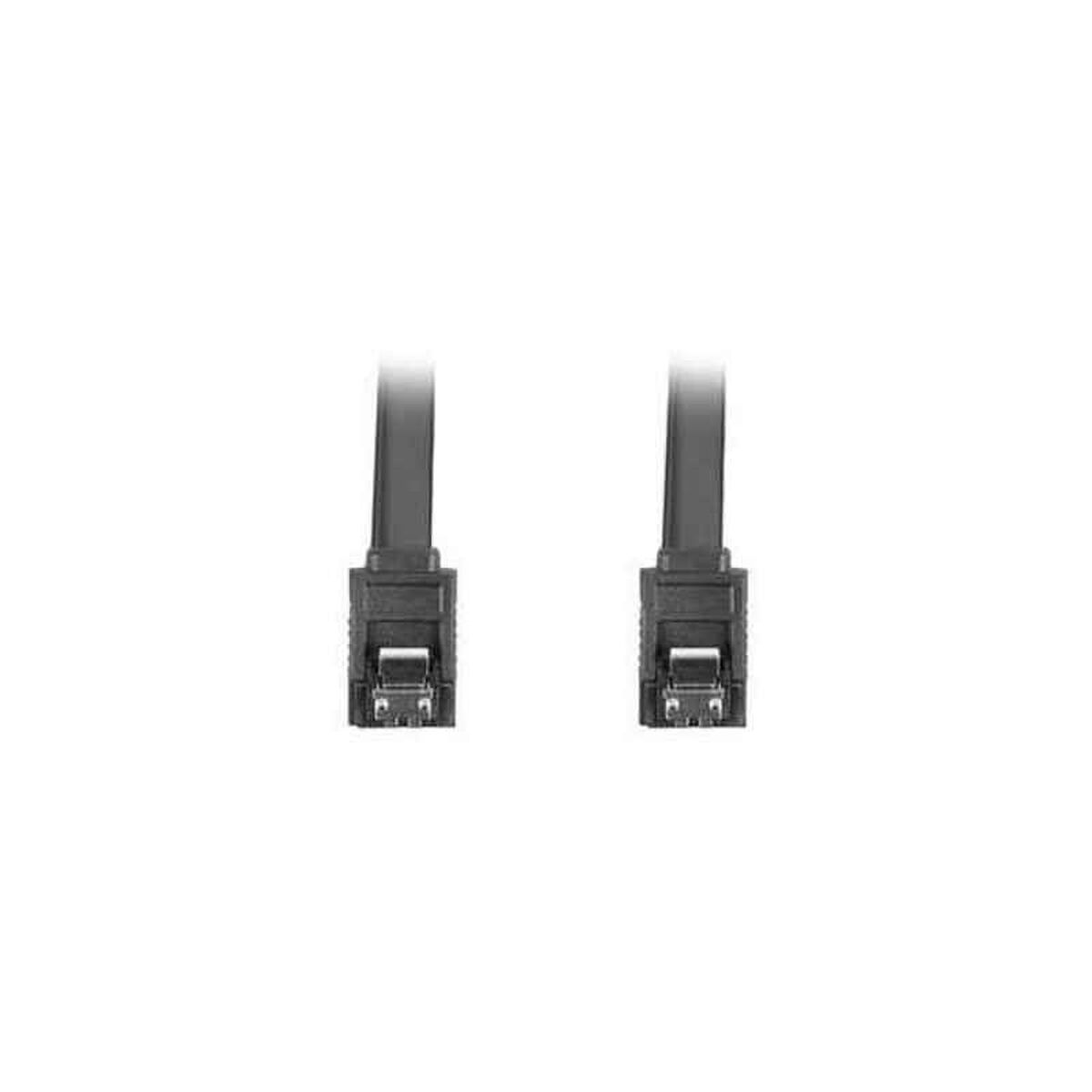 Lanberg Rot Data Iii Sata-Kabel (6 Gbit/S) Buchse/Buchse, 0,5 M, Metallverschlüsse, Schwarz