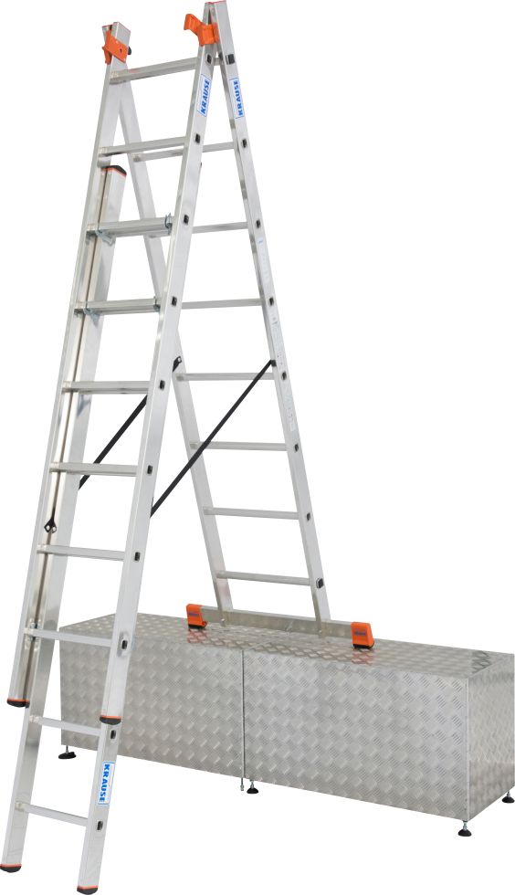 Krause Hellgrau Vielzweckleiter "Tribilo", Grau (Aluminiumfarben), B:48cm H:18cm L:245cm, Aluminium, Leitern, Alu, 3X8 Sprossen, Arbeitshöhe Ca. 605 Cm - Image 4