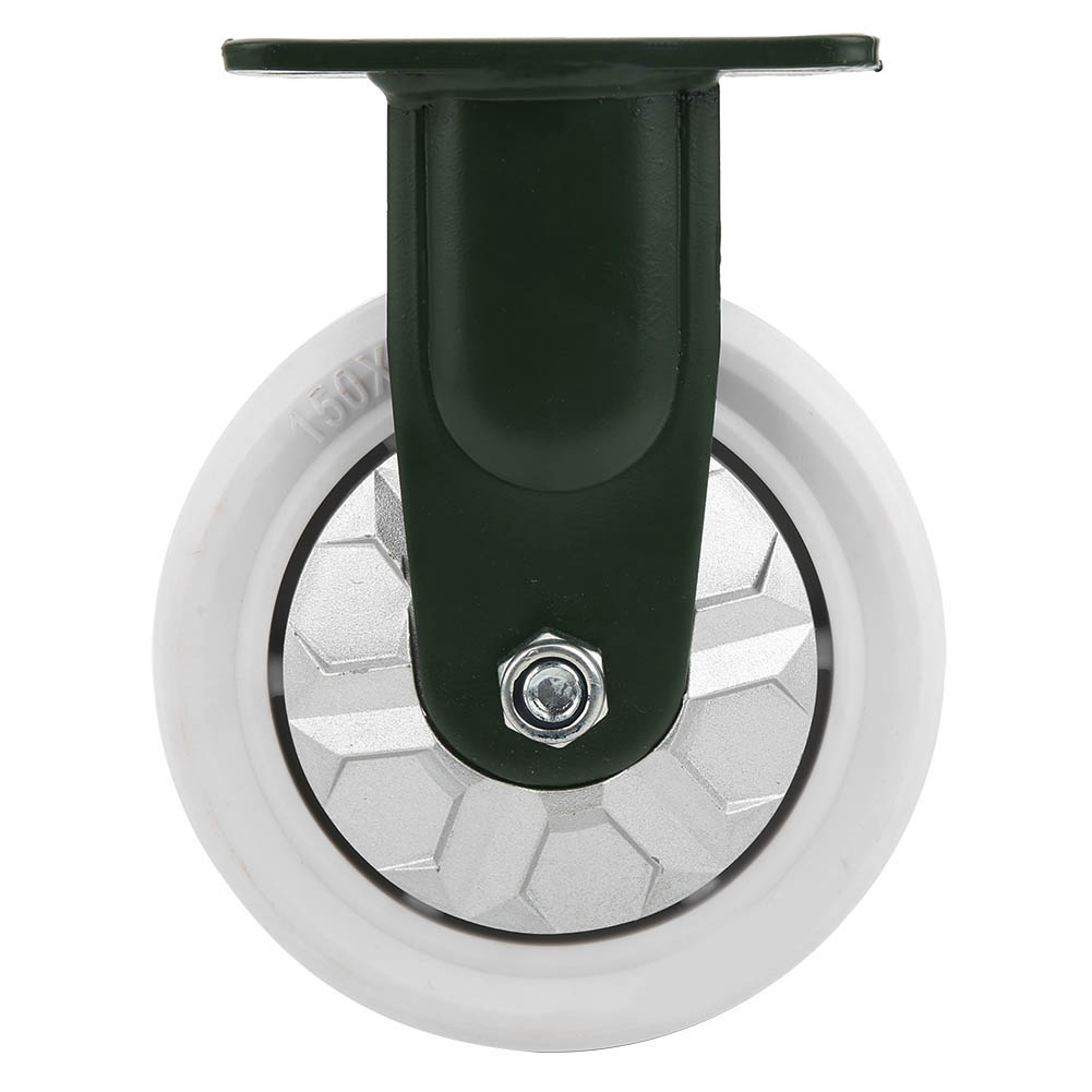 Roulette fixe plate 125 mm en polypropylène, charge 420 kg, roulement à double bille, lot de 1