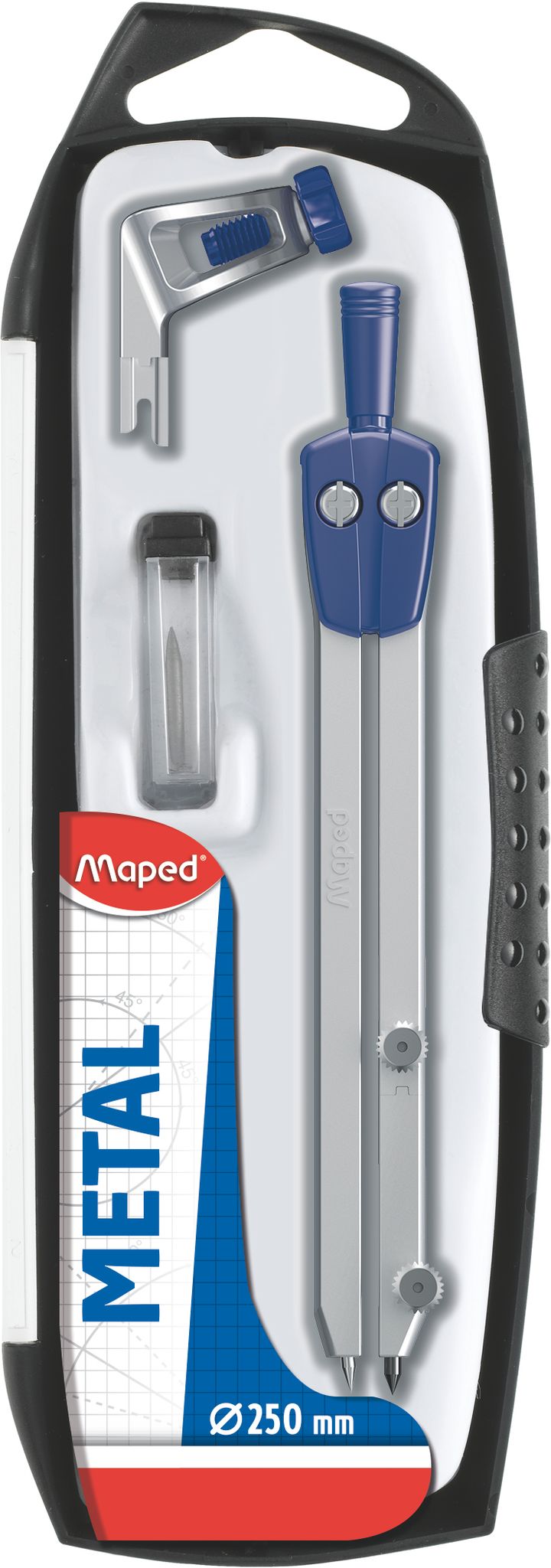 Maped Zirkelkasten 3-teilig Start schwarz/silber