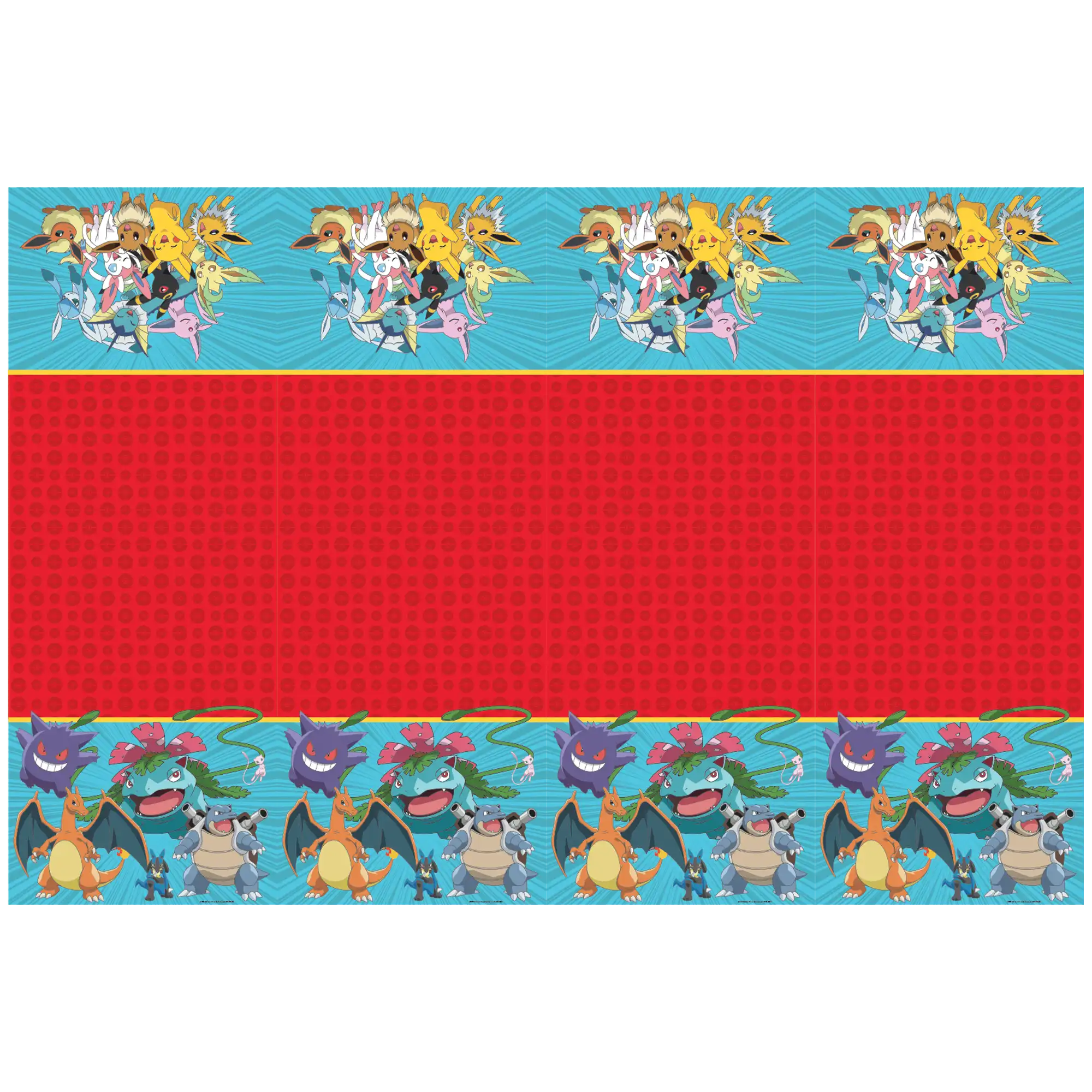 Procos Mehrfarbig Wiederverwendbare Tischdecke Pokémon 120 X 180 Cm 1 Stück