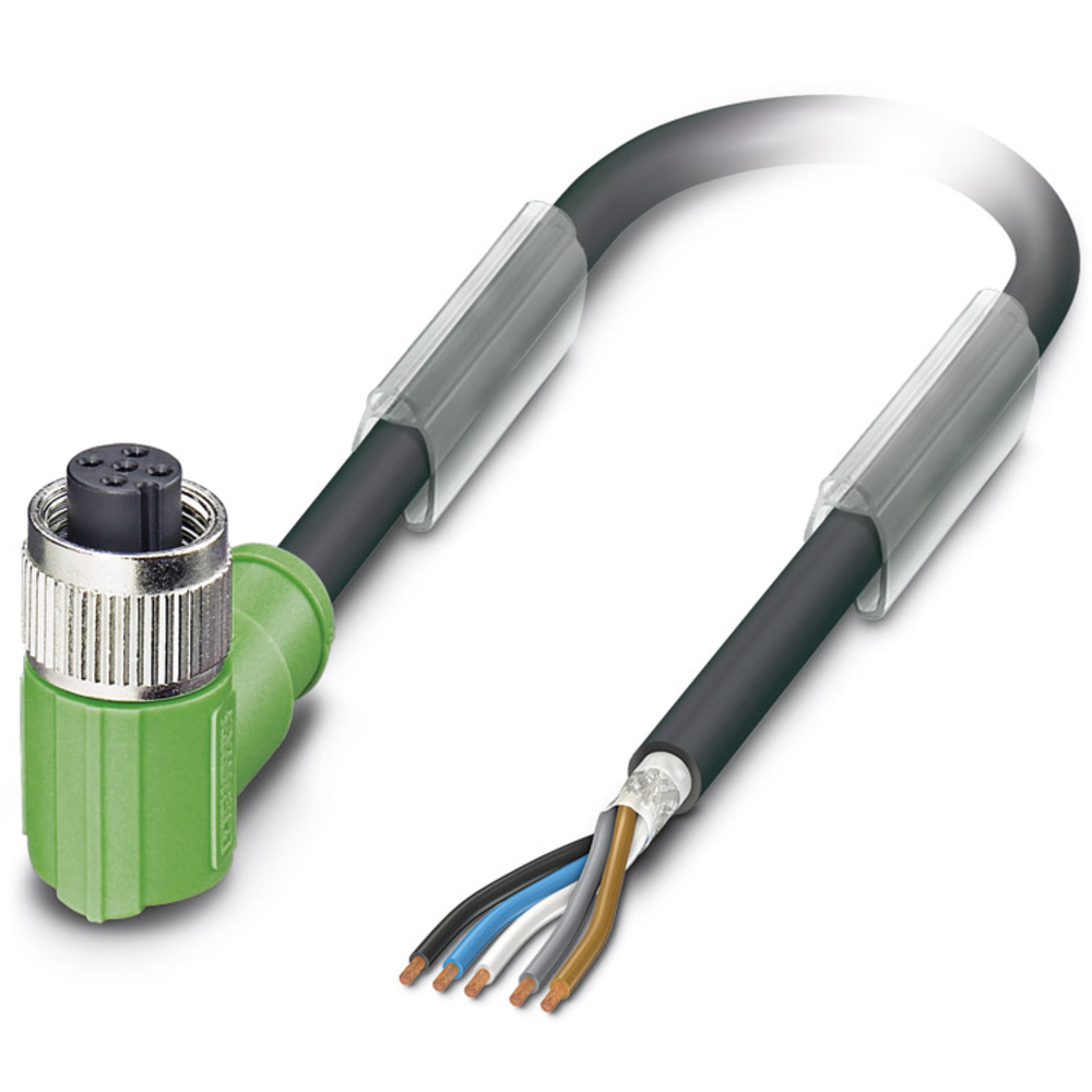 Phoenix Contact Schwarz - 1527757 Sensor-/Aktor-Steckverbinder, Konfektioniert M12 Buchse, Gerade 10.00 M Polz