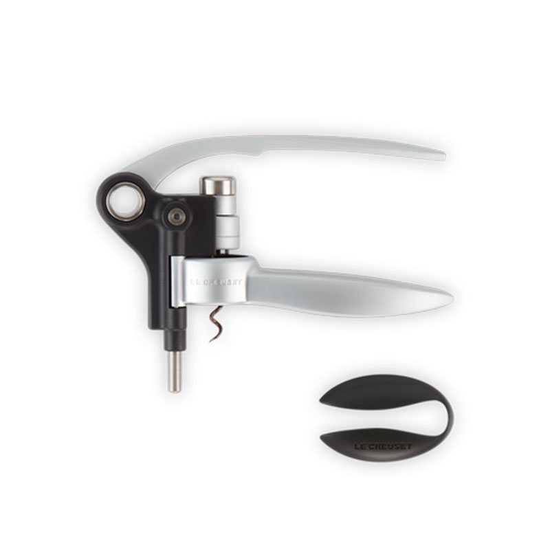 Le Creuset Set Con Cavatappi Professionale E Tagliacapsule Abbinato, Lm250, Rimozione Del Tappo Della Bottiglia Di Vino, Alluminio Spazzolato, Poliammide, 59058013009410