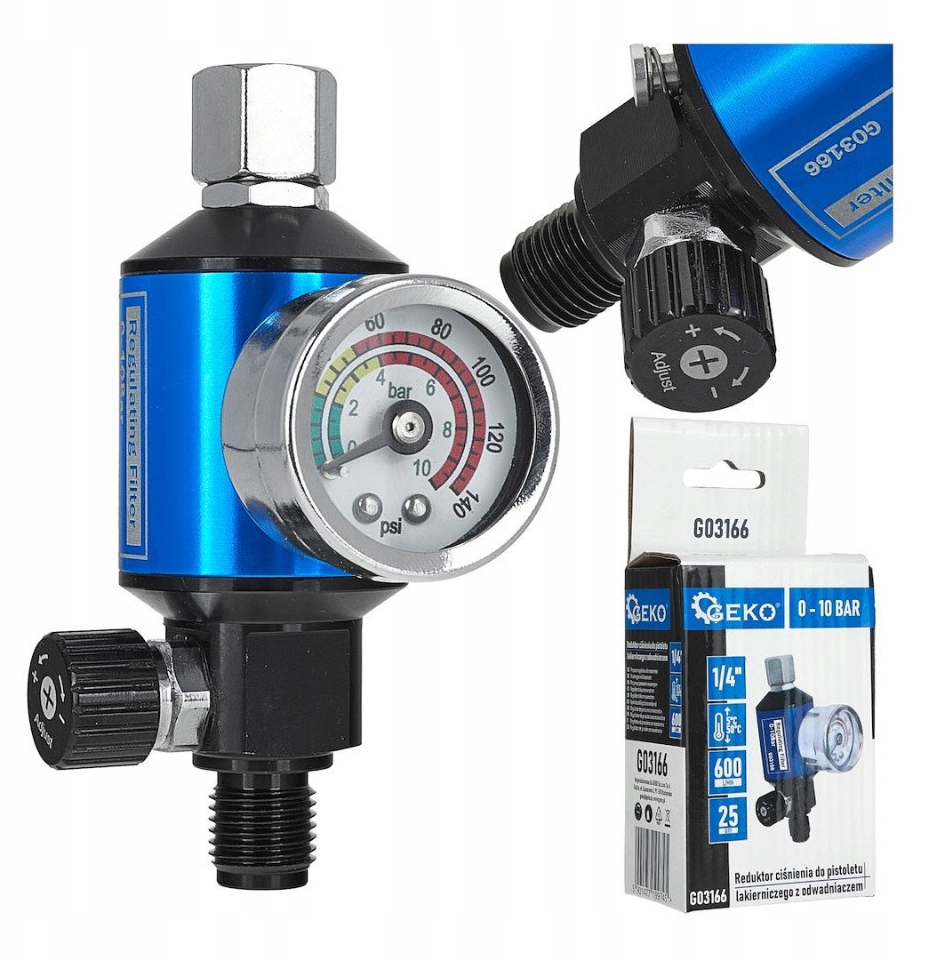 Import Druckregler Geko Pressure Regulator Feuchtigkeitsfalle 0-10 Bar