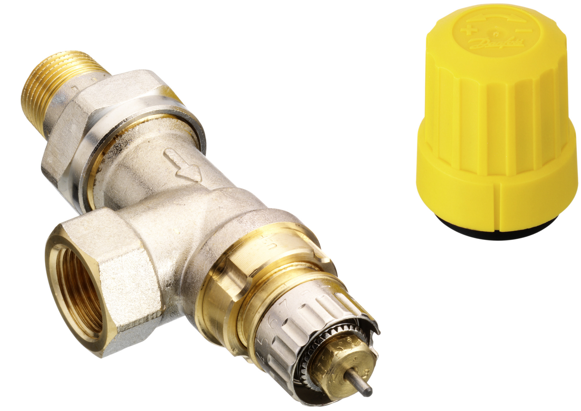 Danfoss Ventilgehäuse Ra-Ur 10 R 3/8, Uk (Axial), Matt Vernickelt, 013G3297