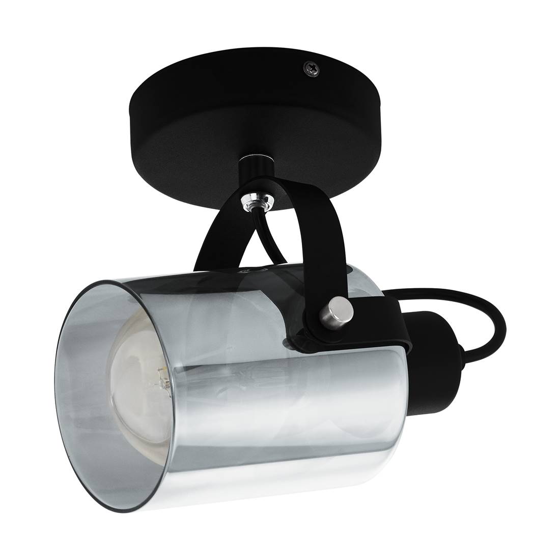 Eglo Schwarz/Grau Deckenspot "Berregas Spotlampe - Stahl - E27 - 1X28w - Ip20", (, Chrom), 1, Ø 11Cm, 1 Stk., Leuchten, Wandleuchte, Wandspot, Sc... - Image 4
