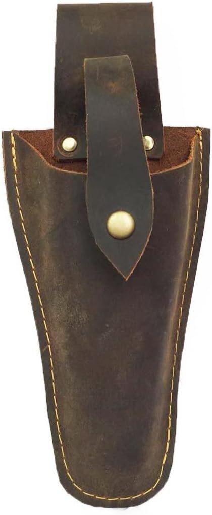 Étui porte-outils de ceinture en cuir marron pour sécateur, pince ou couteau de jardin