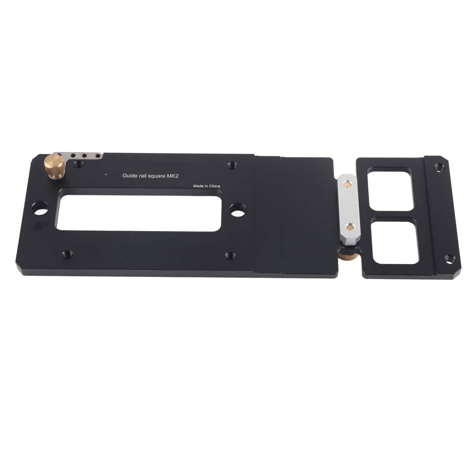 Guide de sciage circulaire 90° en alliage d'aluminium, butée d'angle droit pour rail rond, fixation par fermoir inox