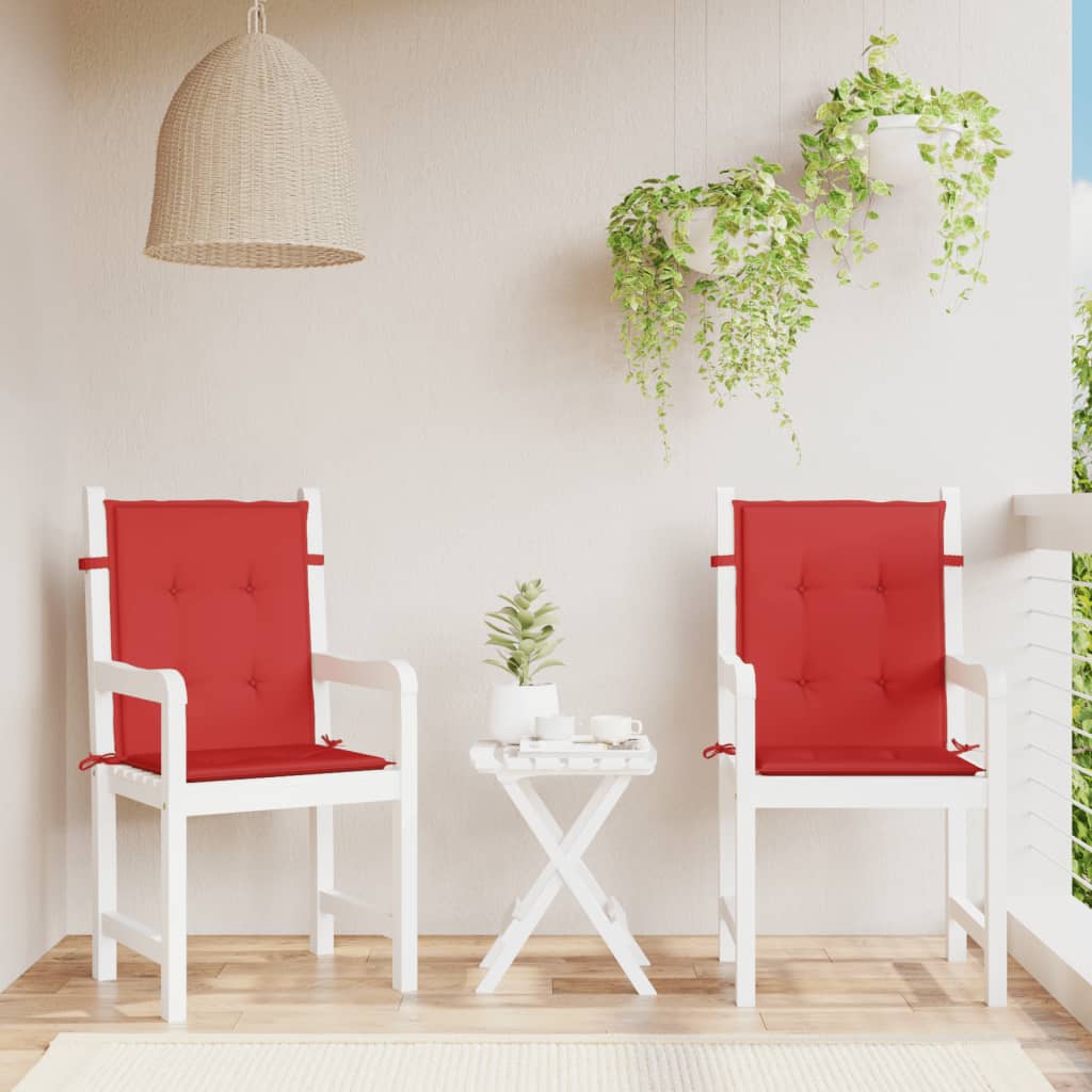 vidaXL Cojín Silla Jardín Respaldo Bajo 2 uds. Tela Oxford Rojo