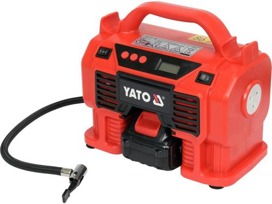 Yato Akku- Und 12-V-Kompressor 18 V, 11 Bar, 21 L/Min Mit 3,0 Ah