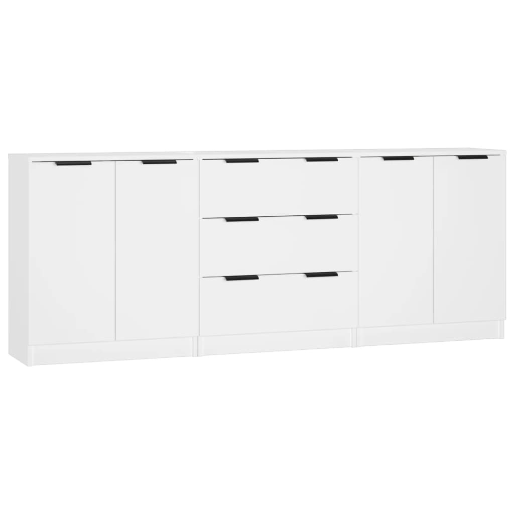 Vidaxl Weiß 3-Tlg. Sideboard Holzwerkstoff