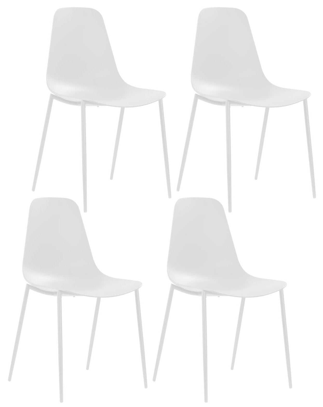 Giordanoshop Set 4 Sedie 49x48,5xh88 Cm In Polipropilene Frida Bianco
