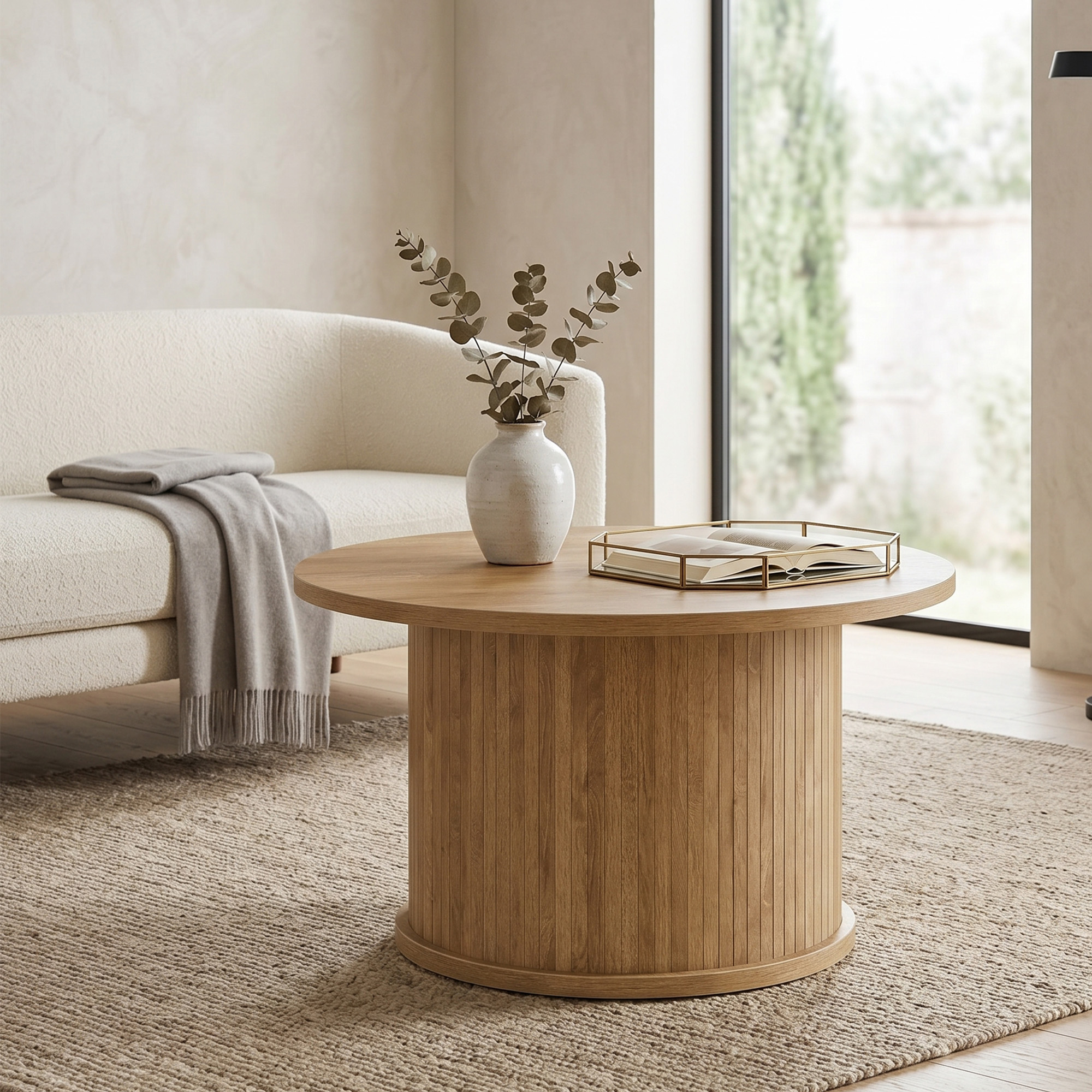Table Basse Ronde Design Tambour