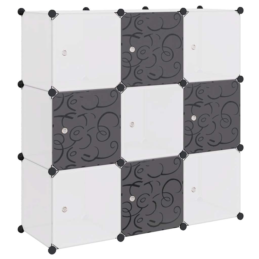 Vidaxl - Storage Cube Organiser With 9 Compartments Black And White