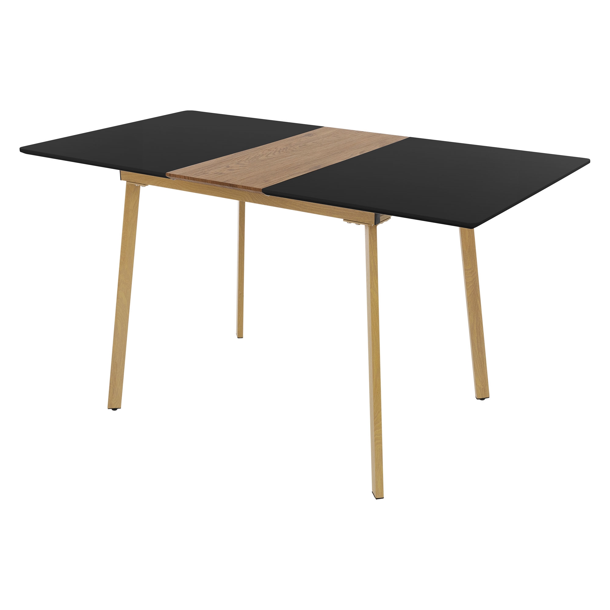 Tavolo Da Pranzo Allungabile In Legno Nero 110 140x75x76,5 Cm Retta...