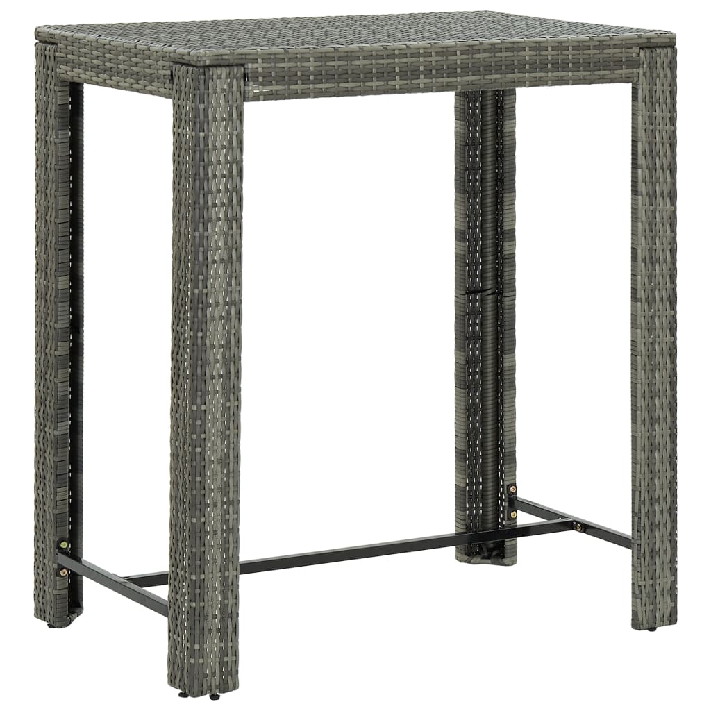 Vidaxl - Table De Bar De Jardin Gris 100x60,5x110,5 Cm Résine Tressée