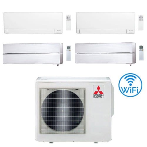 Climatizzatore Condizionatore Mitsubishi Msz-ay + Kirigamine Style Bianco Perla Wifi R32 Quadri Split Inverter 9000 + 9000 + 12000 + 12000 Btu Con U.e. Mxz-4f80vf Classe A++/a+