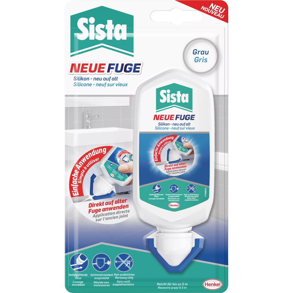 Henkel - Sista Neue Fuge Grau 80ml De/ch Für Alle Alten Fugen - Snfrg