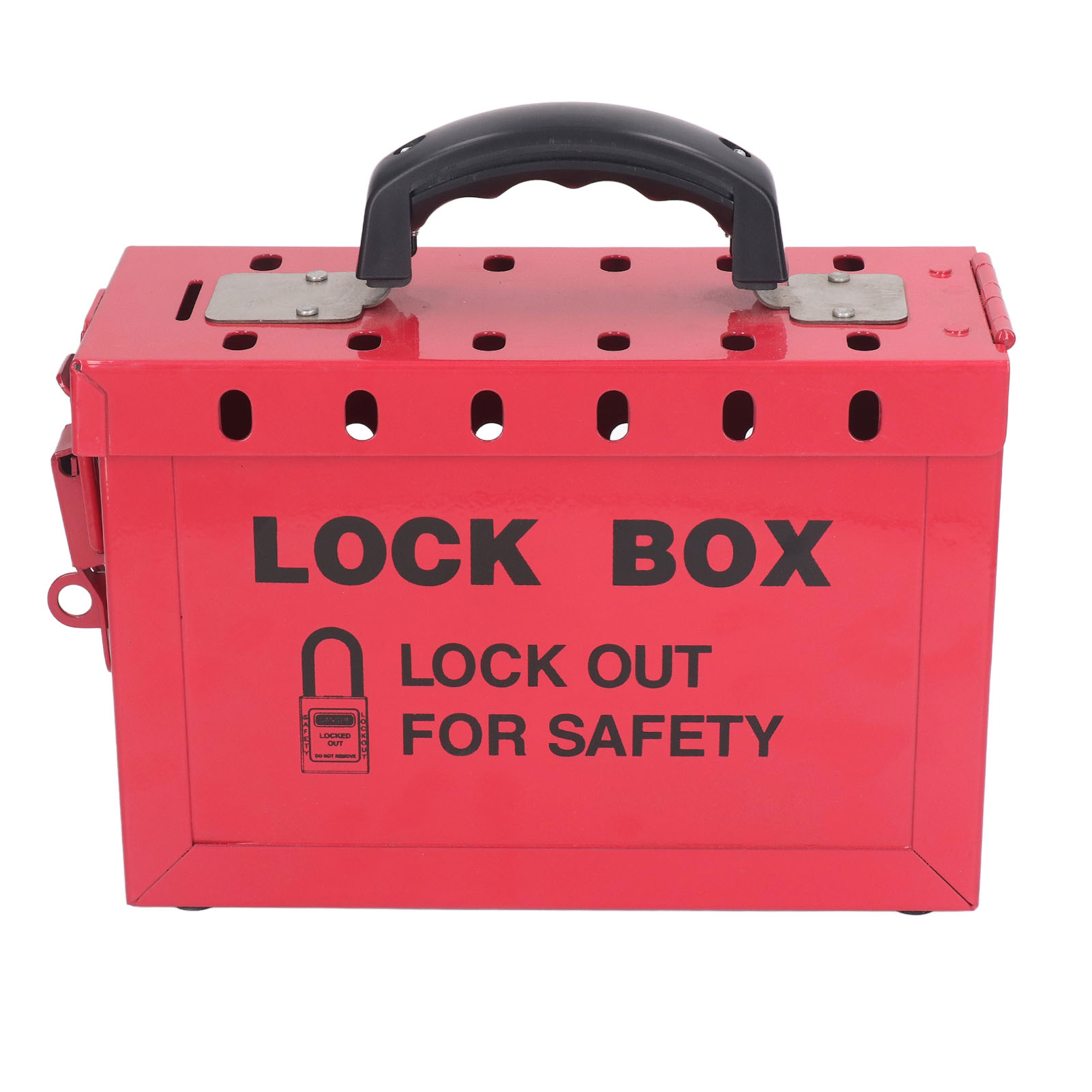 Boîte de consignation portable 13 cadenas en acier inoxydable, rouge, poignée métallique