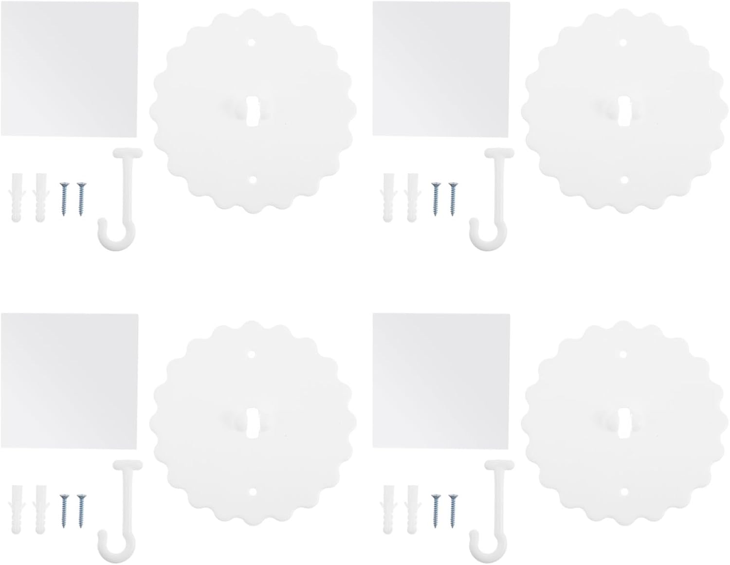 Crochet adhésif blanc en plastique, fixation sans perçage, lot