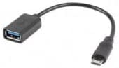 Lanberg Schwarz Micro-Usb(M)-Auf-Usb-A(F)-Usb-2.0-Kabel, 0,15 M, Otg,