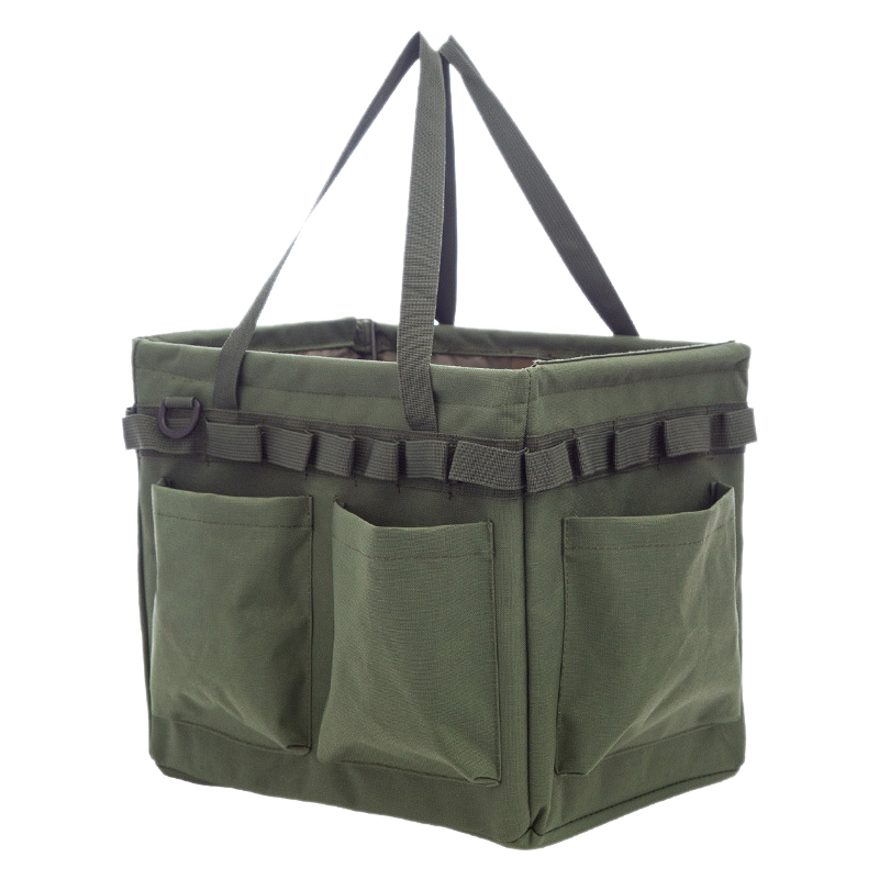 Sac à outils extérieur pliable en toile Oxford, 35 x 25 x 32 cm, vert olive