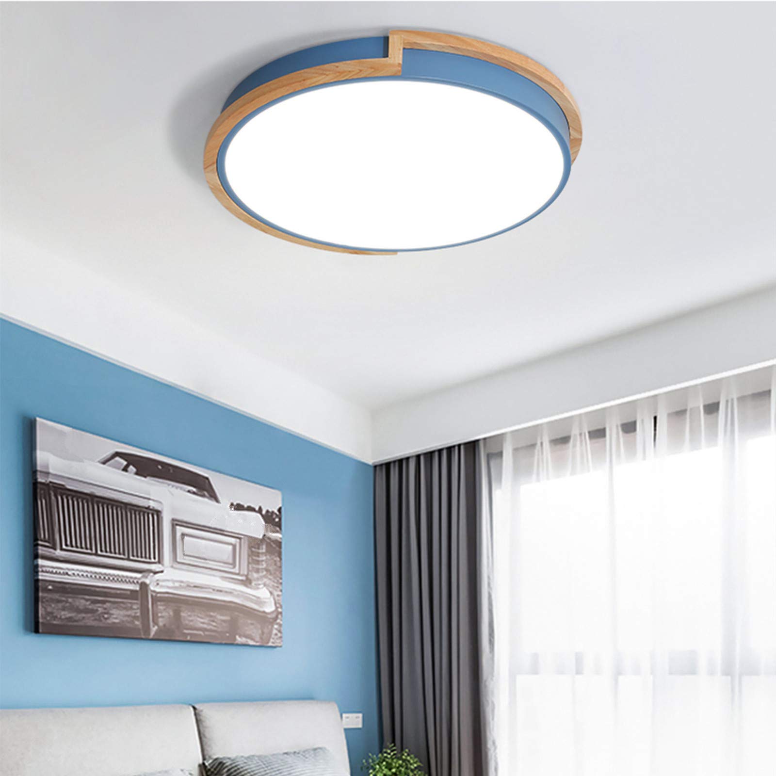Plafonnier Led 36w, Plafonnier Rond En Bois