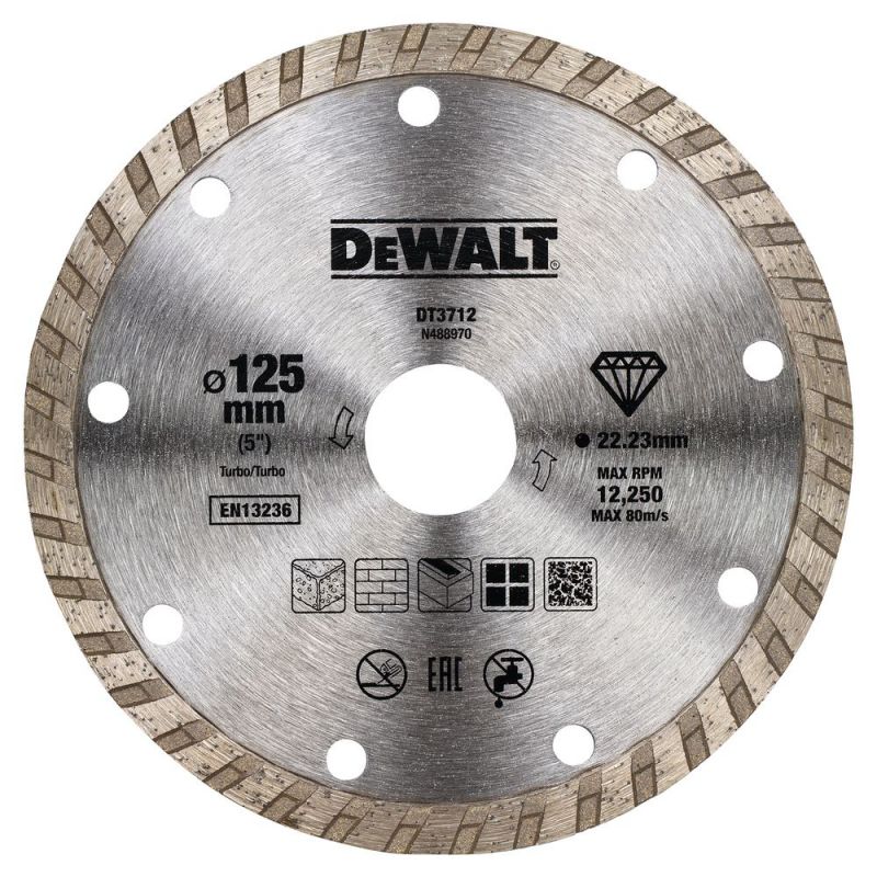 Dewalt Mehrfarbig Diamanttrennscheibe Eco1 Turbo 125 Mm Dt3712-Qz